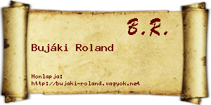 Bujáki Roland névjegykártya
